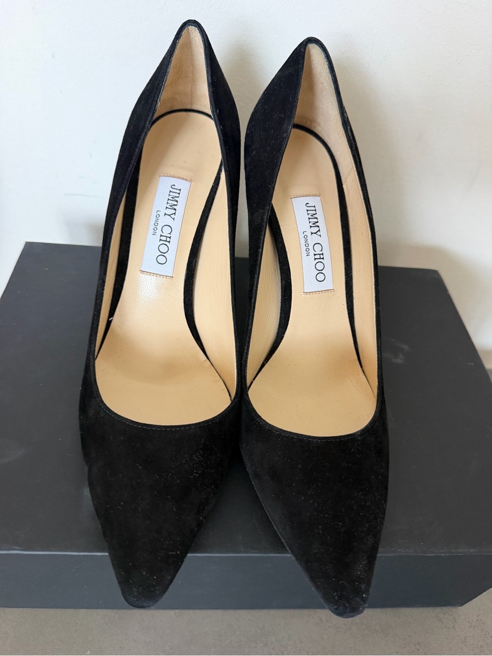 Jimmy Choo Black Suede Pointed Pumps